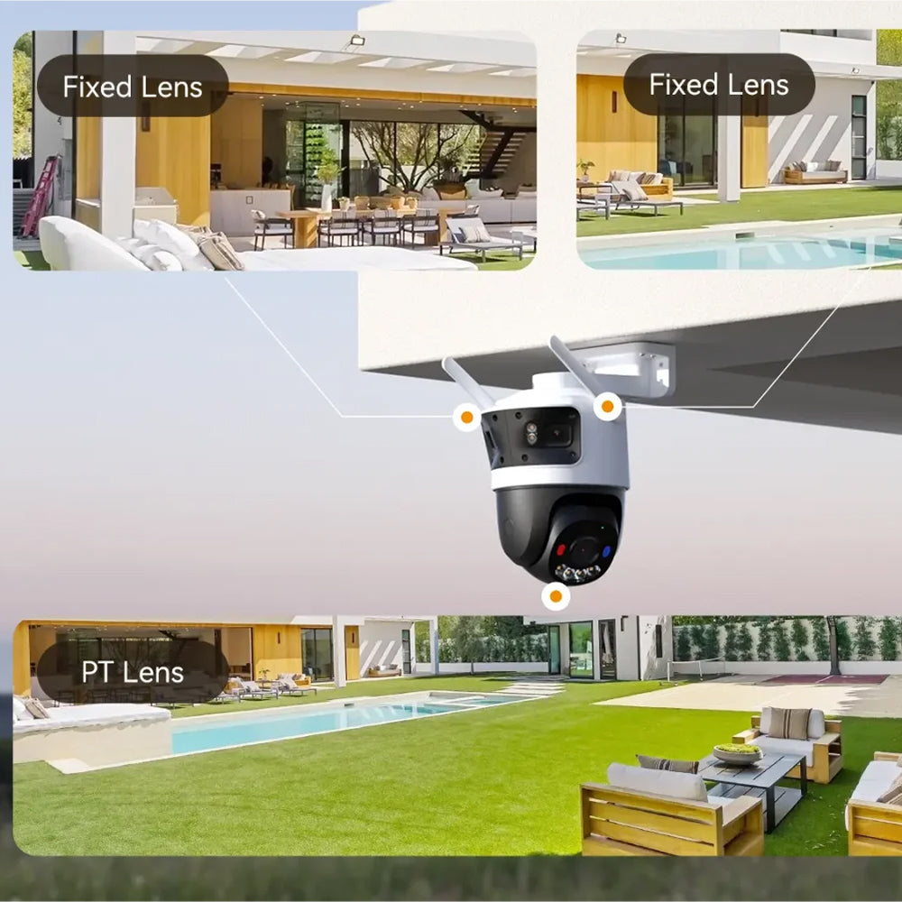 Imou - Outdoor Camera Cruiser Triple (IPC-S7UP-11M0WED) - 3+3+5MP, Wi-Fi, 2xSD Card Slot, PT, Night Vision, AOR Mode - White