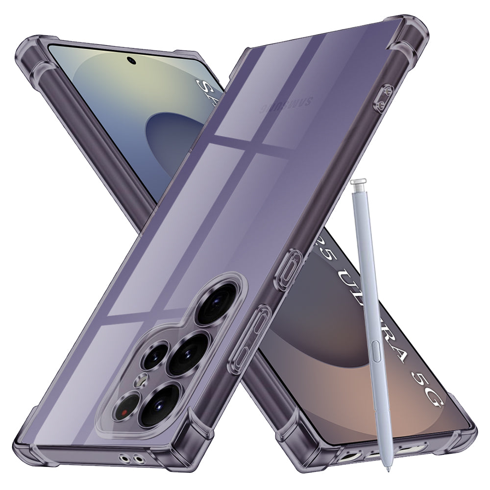 Techsuit - Shockproof Clear Silicone - Samsung Galaxy S25 Ultra - Smoke Black