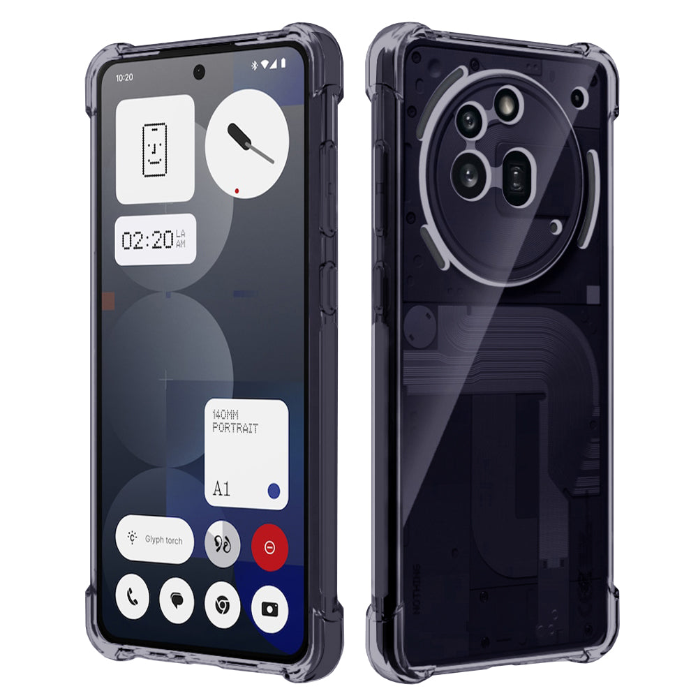 Techsuit - Shockproof Clear Silicone - Nothing Phone (3a) Pro - Smoke Black