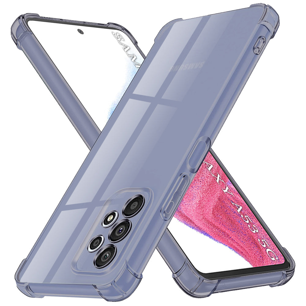 Techsuit - Shockproof Clear Silicone - Samsung Galaxy A53 5G - Smoke Black