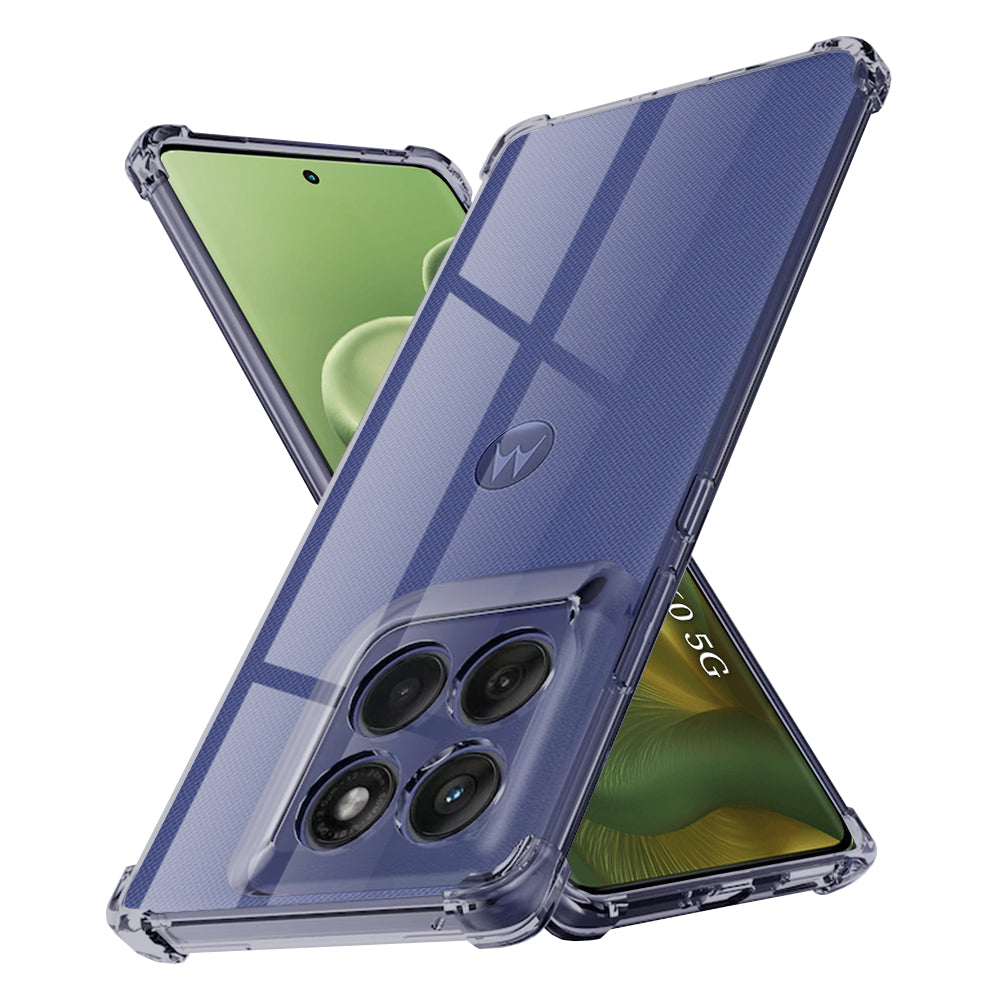 Techsuit - Shockproof Clear Silicone - Motorola Edge 60 / Edge 60 Fusion - Smoke Black