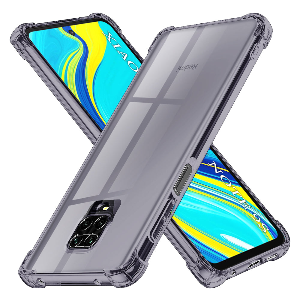 Techsuit - Shockproof Clear Silicone - Xiaomi Redmi Note 9S / Note 9 Pro / Note 9 Pro Max - Smoke Black