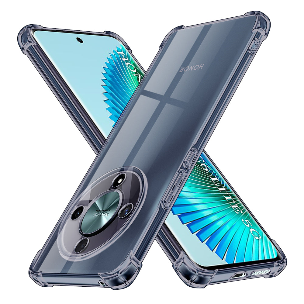 Techsuit - Shockproof Clear Silicone - Honor Magic6 Lite - Smoke Black