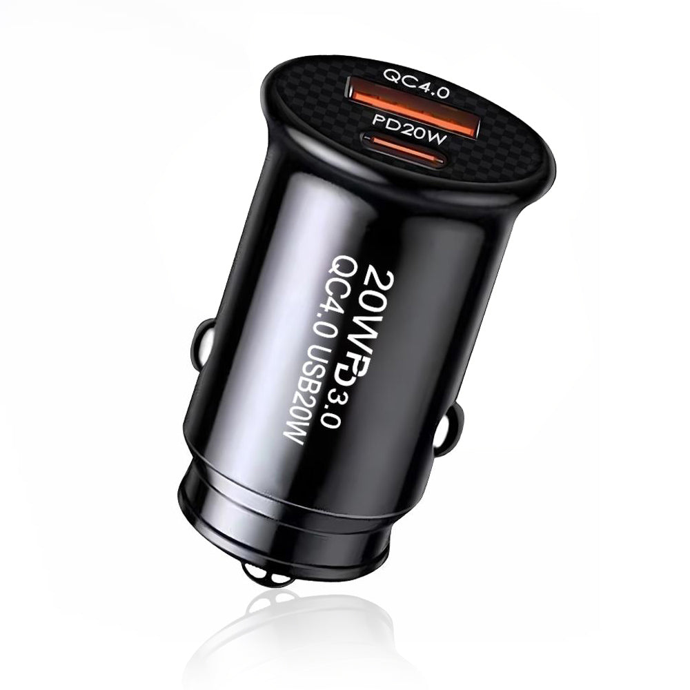 Techsuit - Premium Auto - Moto > Ηλεκτρονικά & Ηλεκτρολογικά Αυτοκινήτου > Φορτιστές Αναπτήρα Αυτοκινήτου MiniFuseX (C4) - Fast Charge, Mini Design, 2in1 USB QC 4.0, Type-C PD20W, ABS - Black