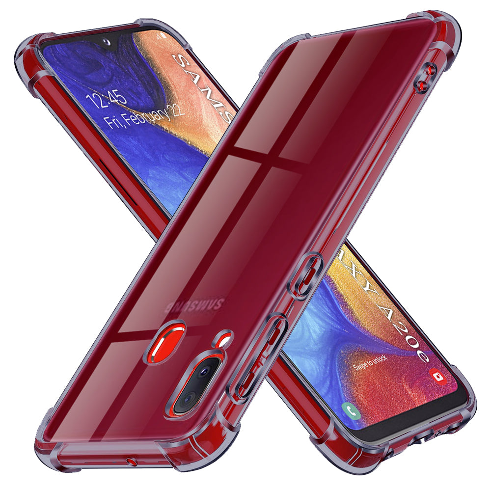 Techsuit - Shockproof Clear Silicone - Samsung Galaxy A20e - Smoke Black