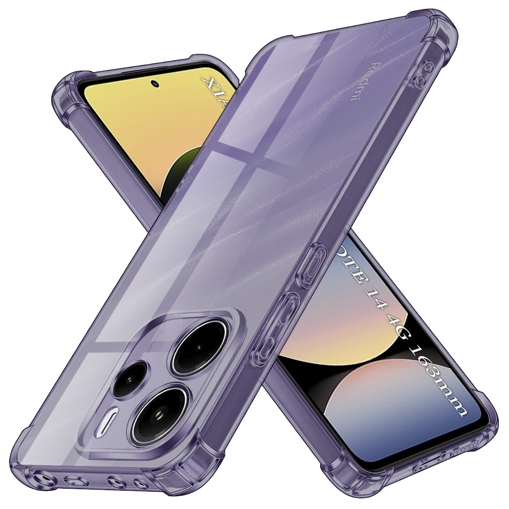 Techsuit - Shockproof Clear Silicone - Xiaomi Redmi Note 14 4G (Regional) - Smoke Black