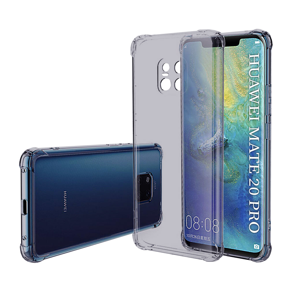 Techsuit - Shockproof Clear Silicone - Huawei Mate 20 Pro - Smoke Black