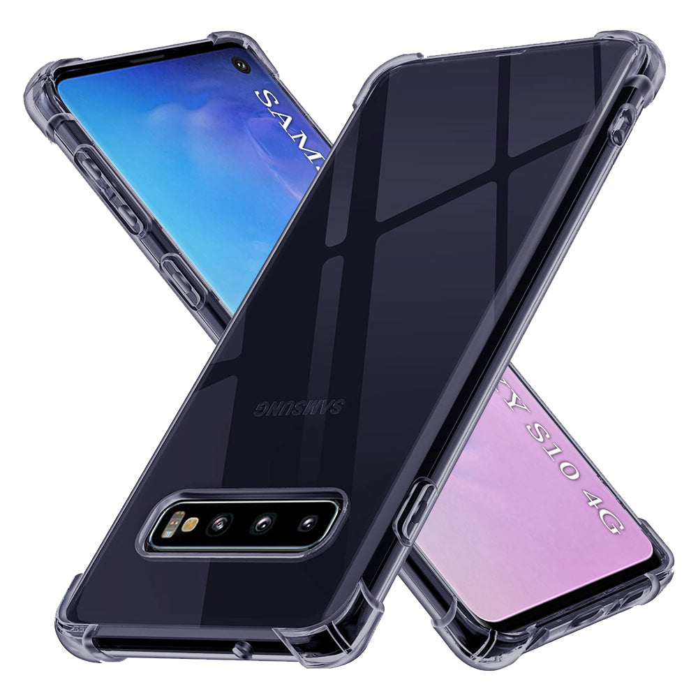 Techsuit - Shockproof Clear Silicone - Samsung Galaxy S10 - Smoke Black