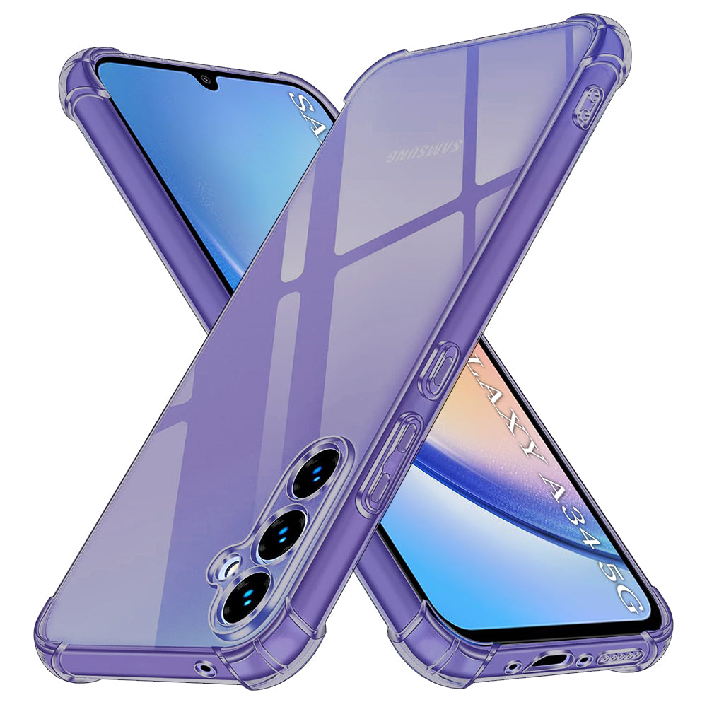 Techsuit - Shockproof Clear Silicone - Samsung Galaxy A34 5G - Smoke Black