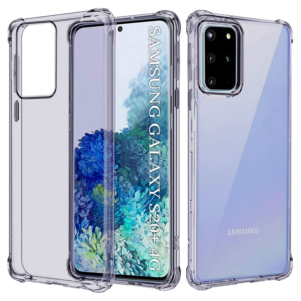 Techsuit - Shockproof Clear Silicone - Samsung Galaxy S20 Plus 4G / S20 Plus 5G - Smoke Black