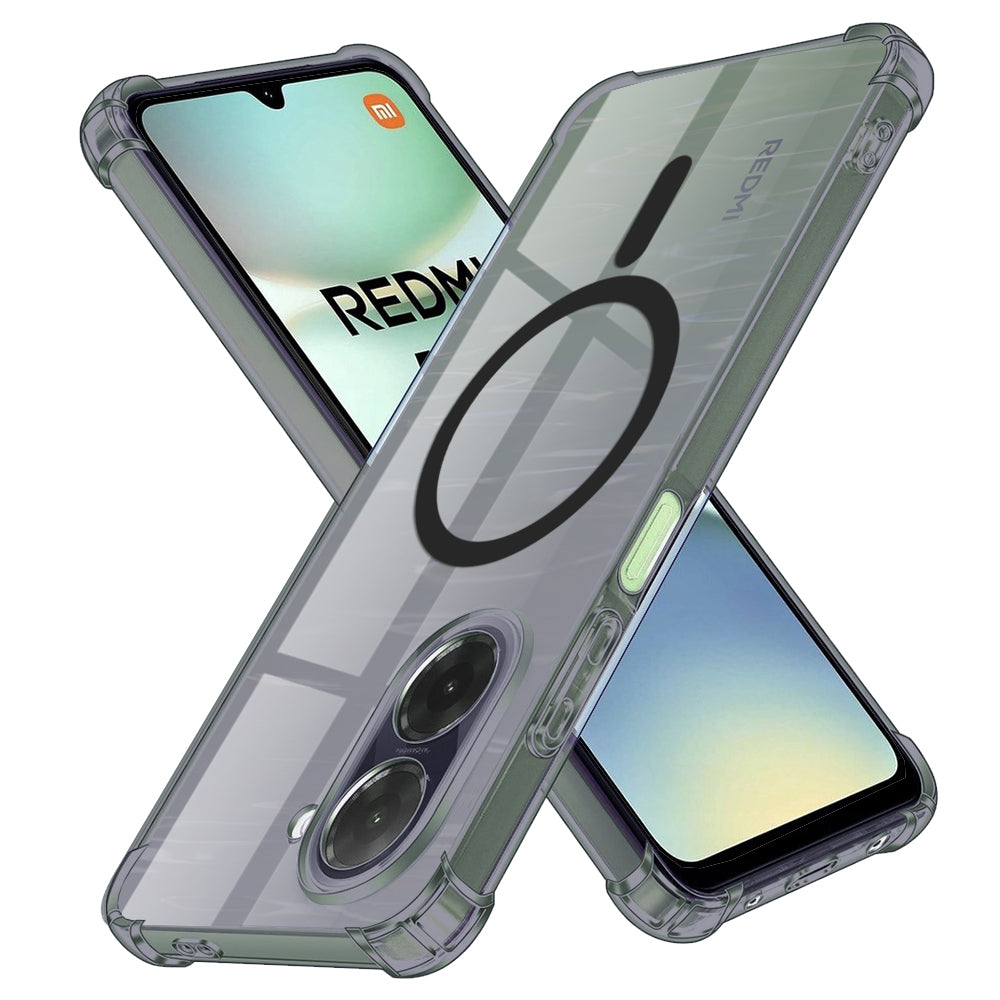 Techsuit - Shockproof Clear Silicone MagSafe - Xiaomi Redmi A5 4G (Standard) - Smoke Black