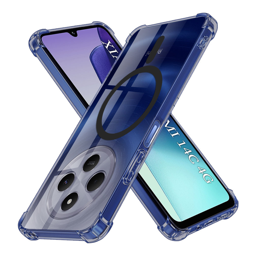 Techsuit - Shockproof Clear Silicone MagSafe - Xiaomi Redmi 14C / Poco C75 - Smoke Black