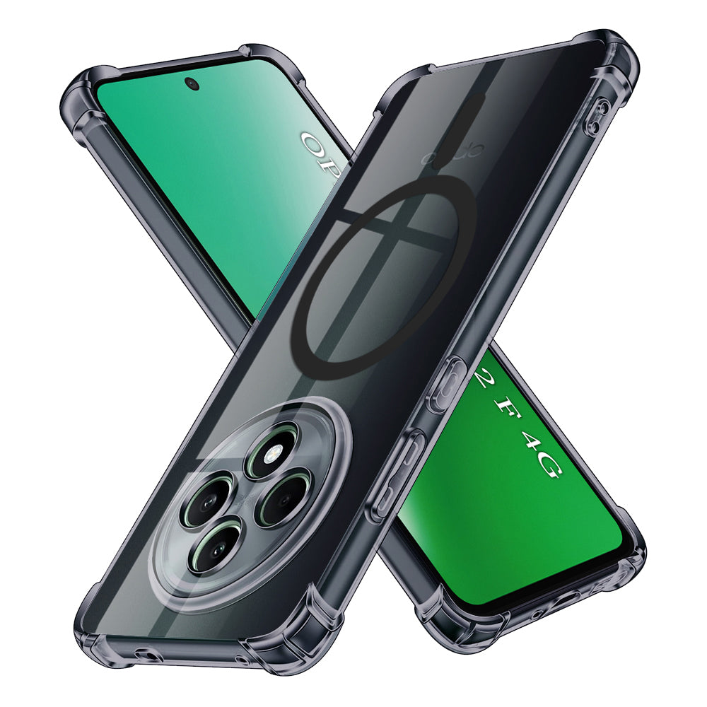 Techsuit - Shockproof Clear Silicone MagSafe - Oppo Reno12 F 4G / Reno12 F 5G / Reno12 FS 4G / Reno12 FS 5G - Smoke Black