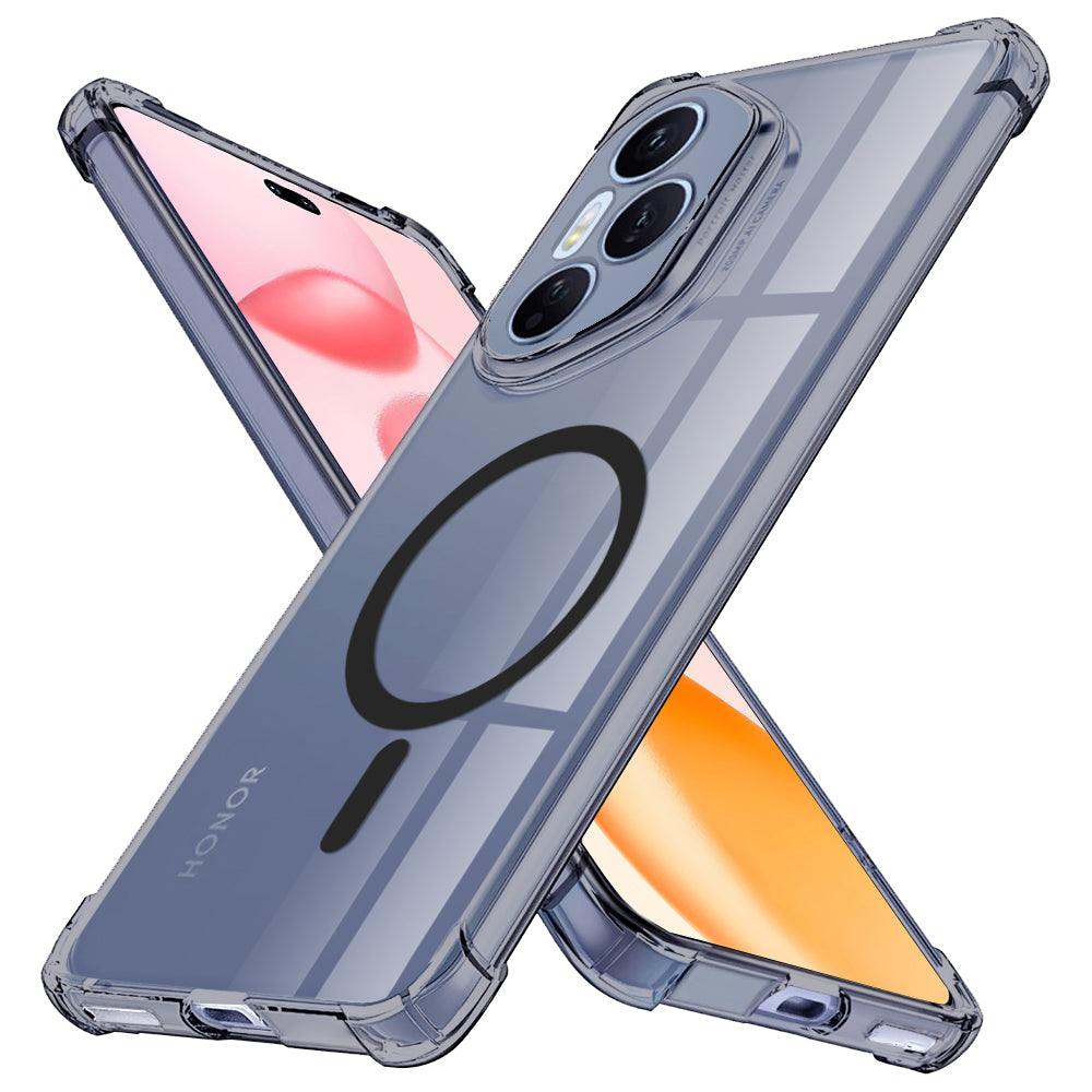 Techsuit - Shockproof Clear Silicone MagSafe - Honor 400 Pro - Smoke Black