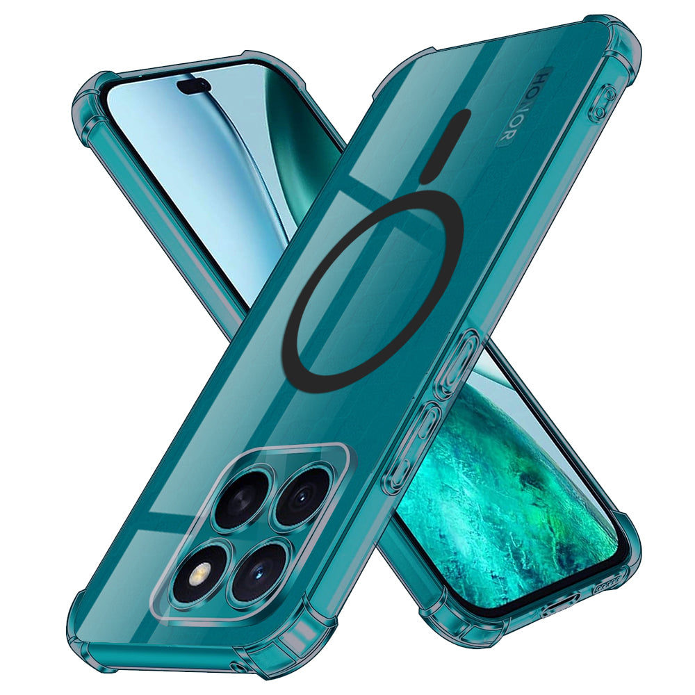 Techsuit - Shockproof Clear Silicone MagSafe - Honor X8c - Smoke Black