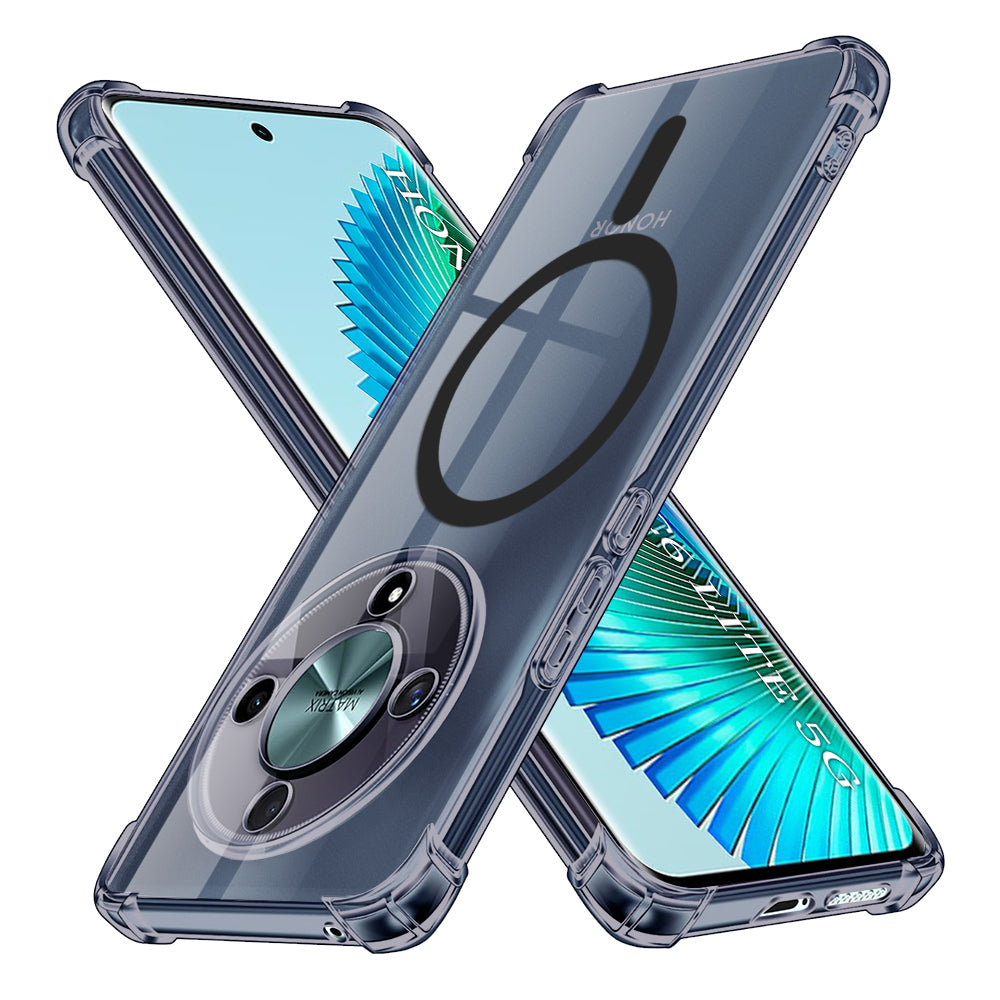 Techsuit - Shockproof Clear Silicone MagSafe - Honor Magic6 Lite - Smoke Black