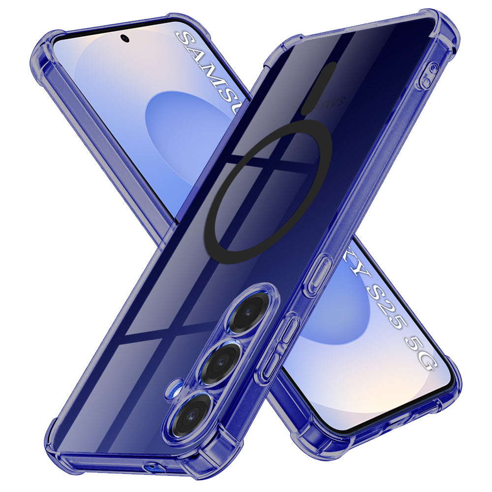 Techsuit - Shockproof Clear Silicone MagSafe - Samsung Galaxy S25 - Smoke Black