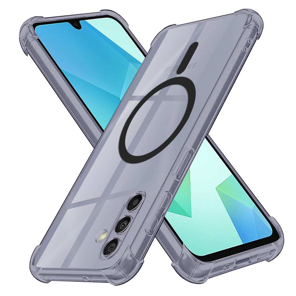 Techsuit - Shockproof Clear Silicone MagSafe - Samsung Galaxy A16 4G / A16 5G - Smoke Black