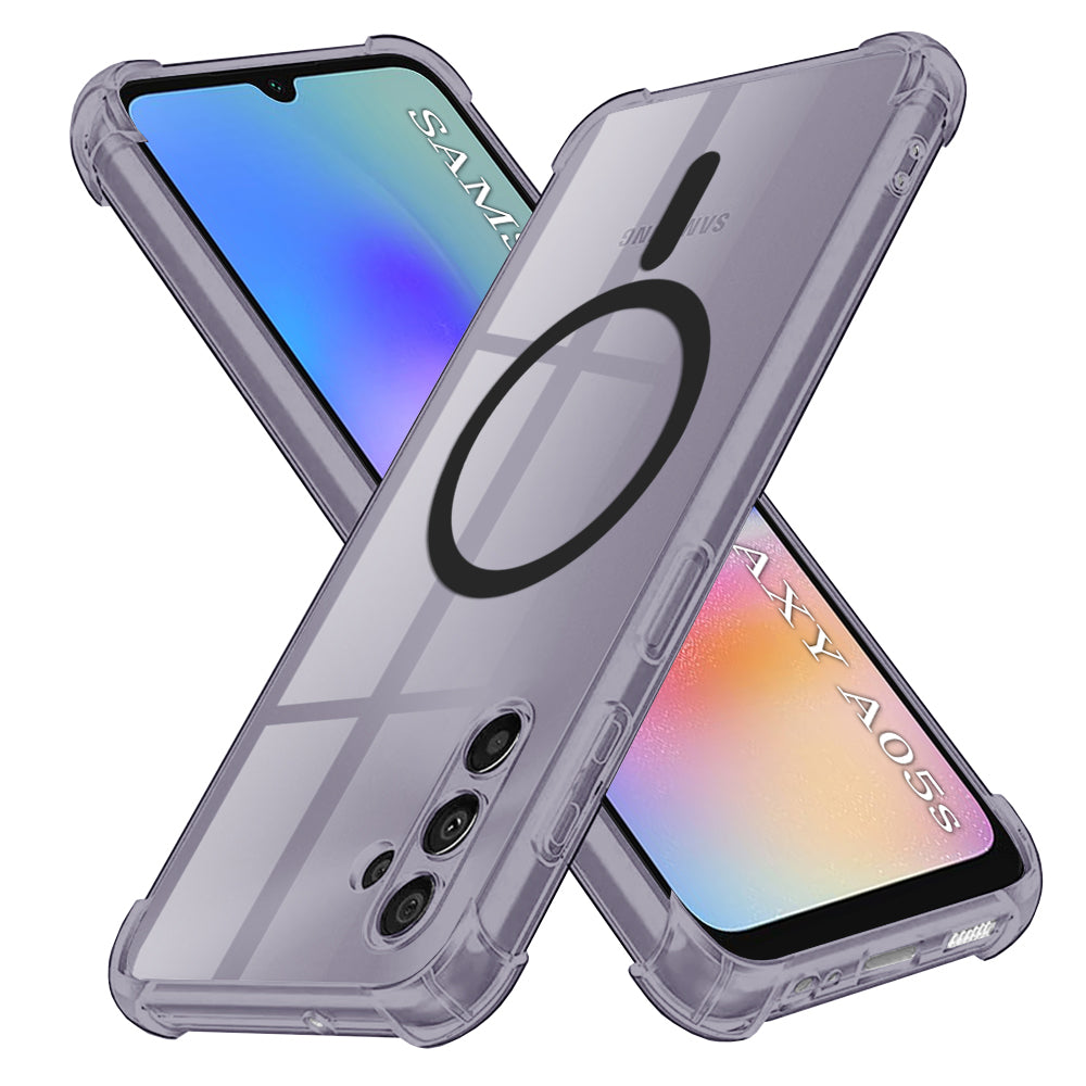 Techsuit - Shockproof Clear Silicone MagSafe - Samsung Galaxy A05s - Smoke Black