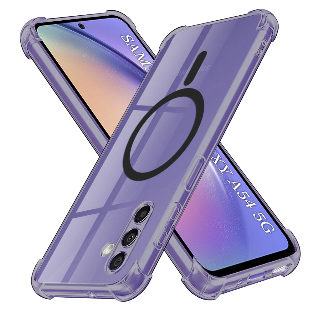 Techsuit - Shockproof Clear Silicone MagSafe - Samsung Galaxy A54 - Smoke Black