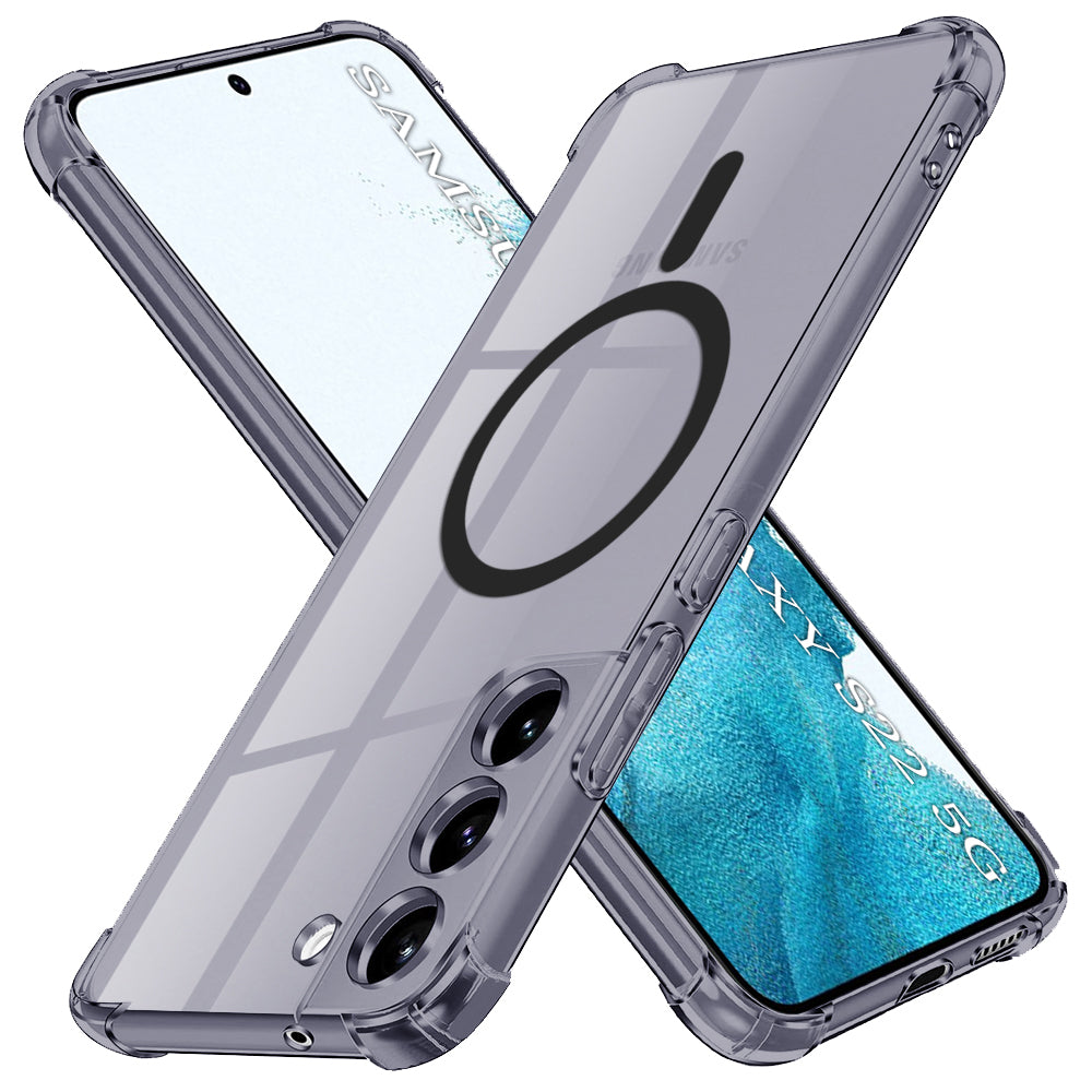 Techsuit - Shockproof Clear Silicone MagSafe - Samsung Galaxy S22 5G - Smoke Black