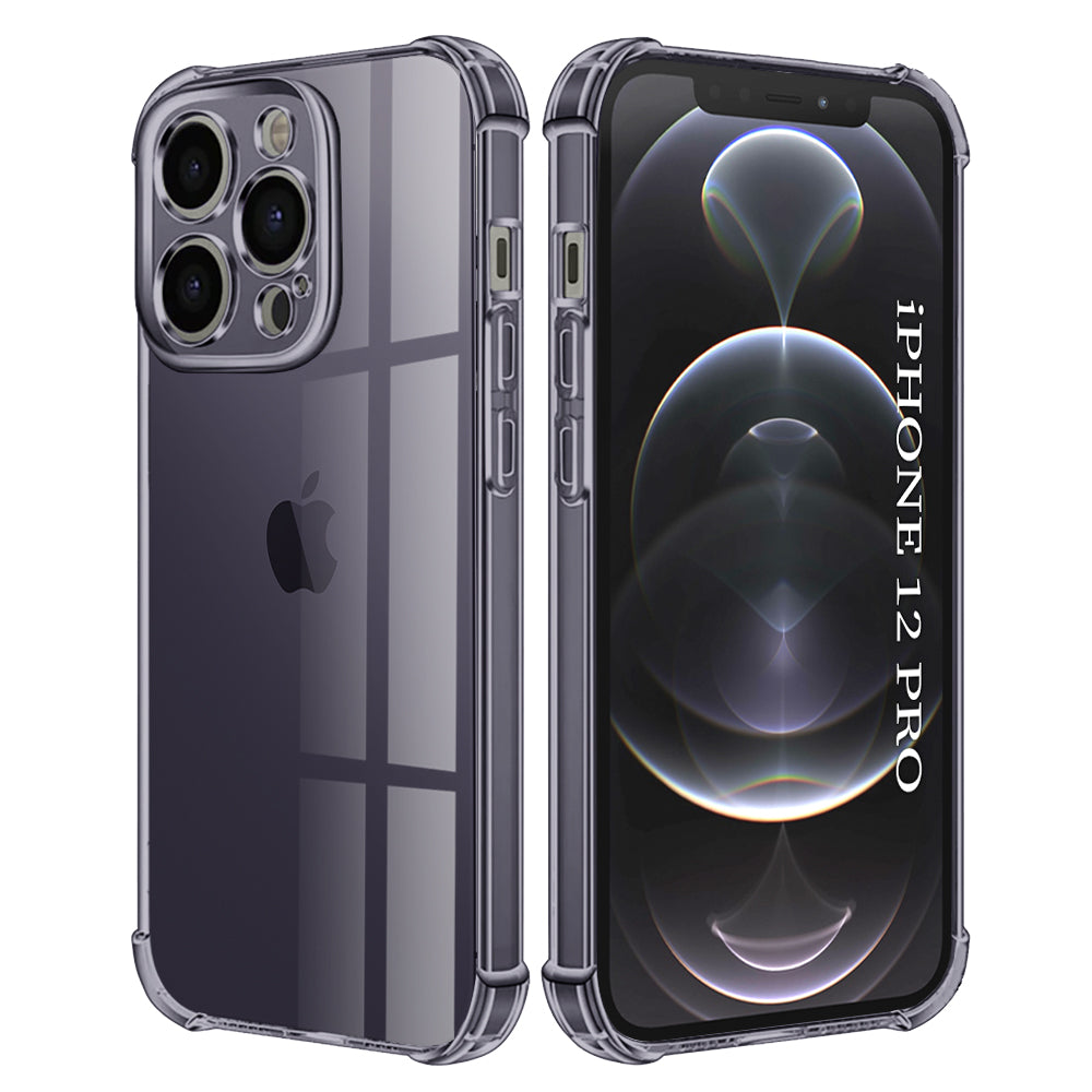 Techsuit - Shockproof Clear Silicone - iPhone 12 Pro - Smoke Black