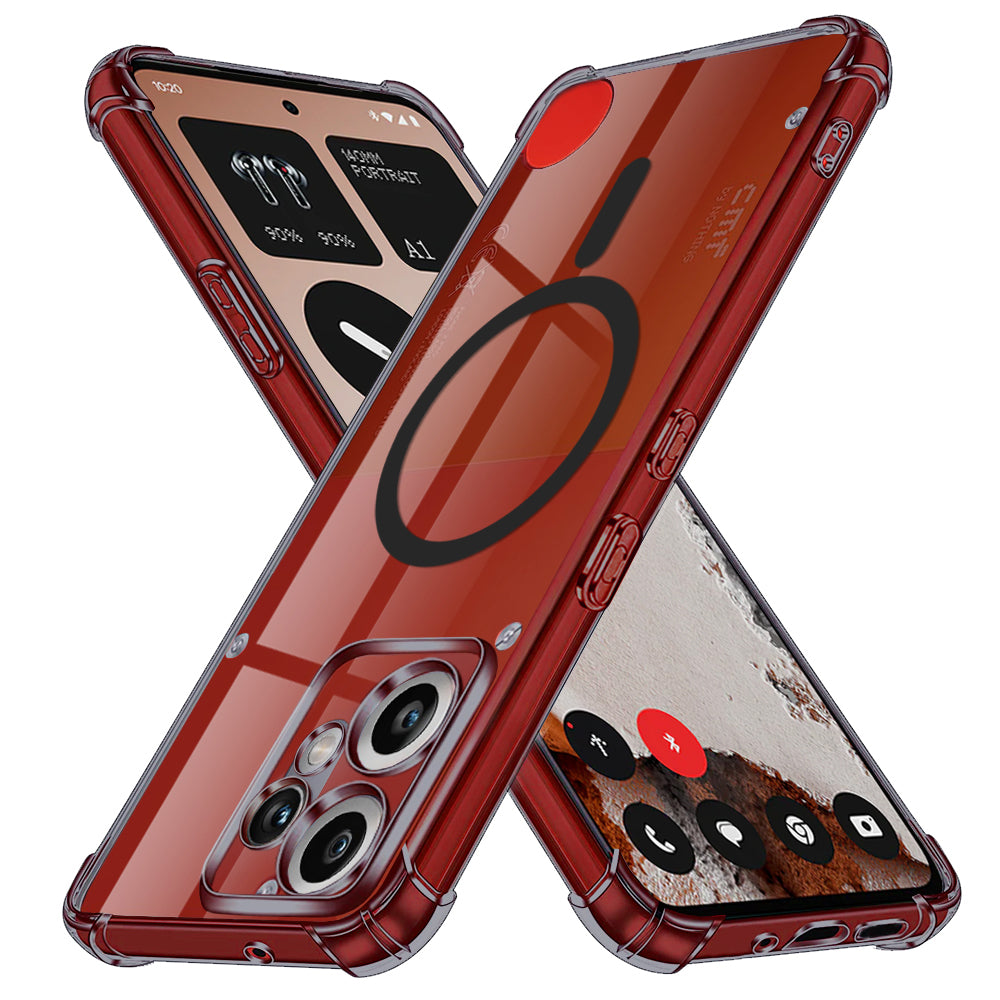 Techsuit - Shockproof Clear Silicone MagSafe - Nothing CMF Phone 2 Pro - Smoke Black