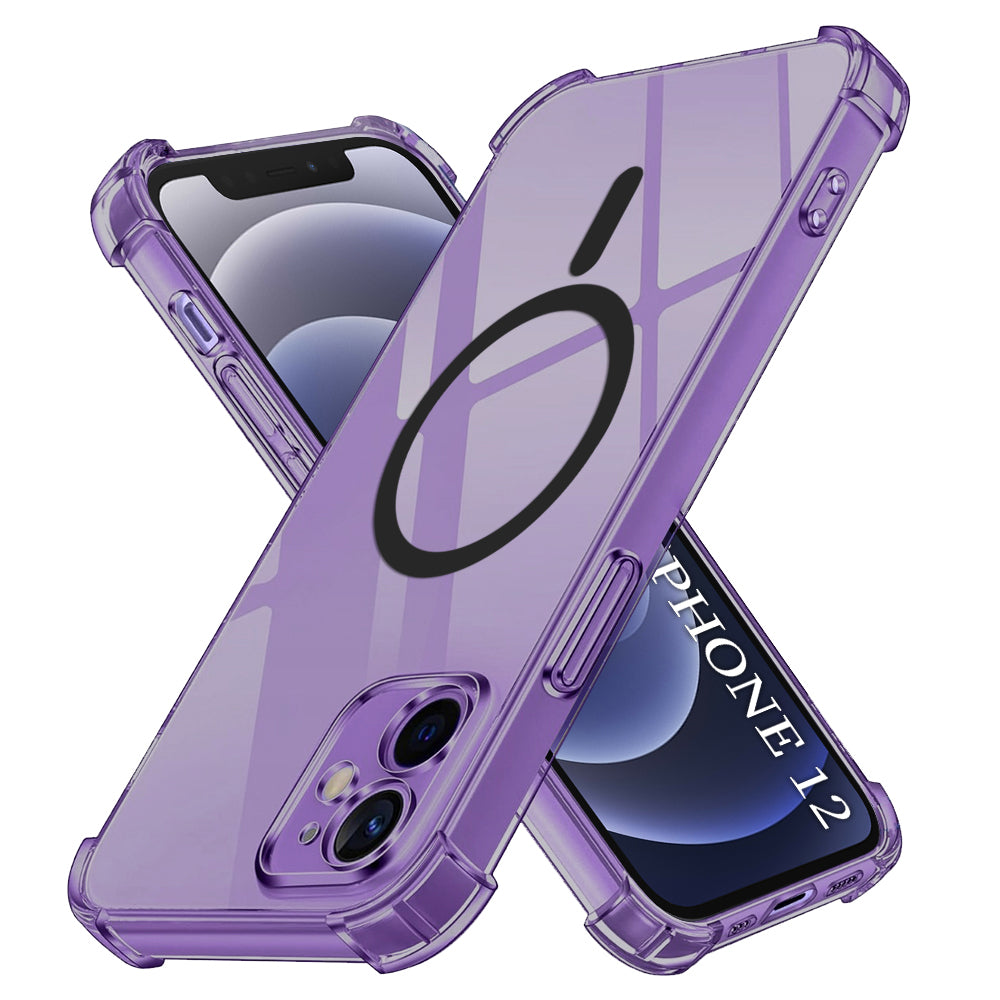 Techsuit - Shockproof Clear Silicone MagSafe - iPhone 12 - Smoke Black