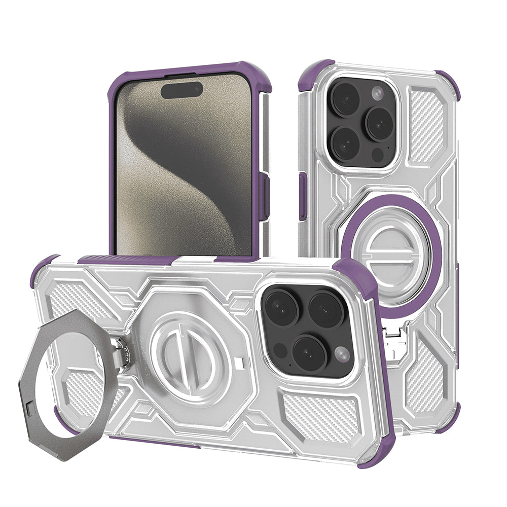 Techsuit - Carbon Shield PRO - iPhone 15 Pro Max - Purple Transparent