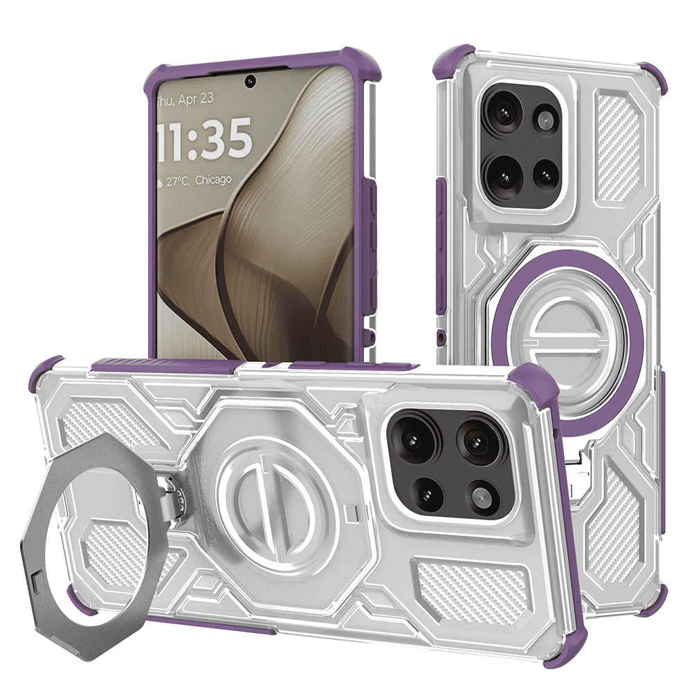 Techsuit - Carbon Shield PRO - Motorola Edge 50 - Purple Transparent