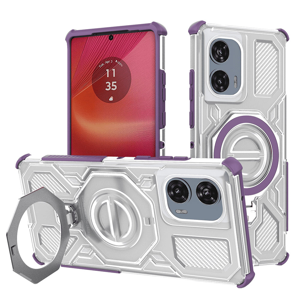 Techsuit - Carbon Shield PRO - Motorola Edge 50 Fusion - Purple Transparent