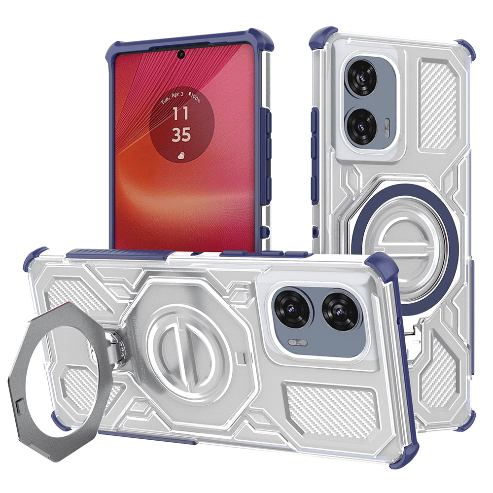 Techsuit - Carbon Shield PRO - Motorola Edge 50 Fusion - Blue Transparent