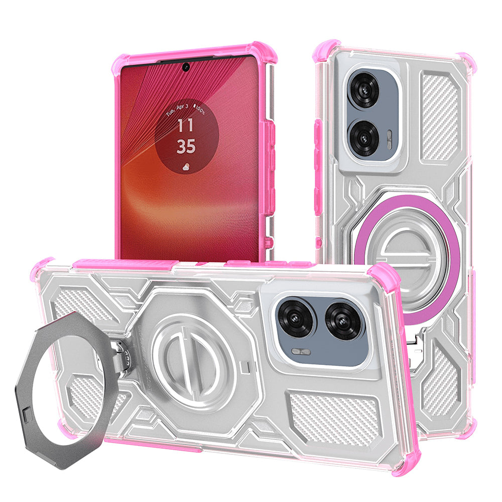 Techsuit - Carbon Shield PRO - Motorola Edge 50 Fusion - Pink Transparent