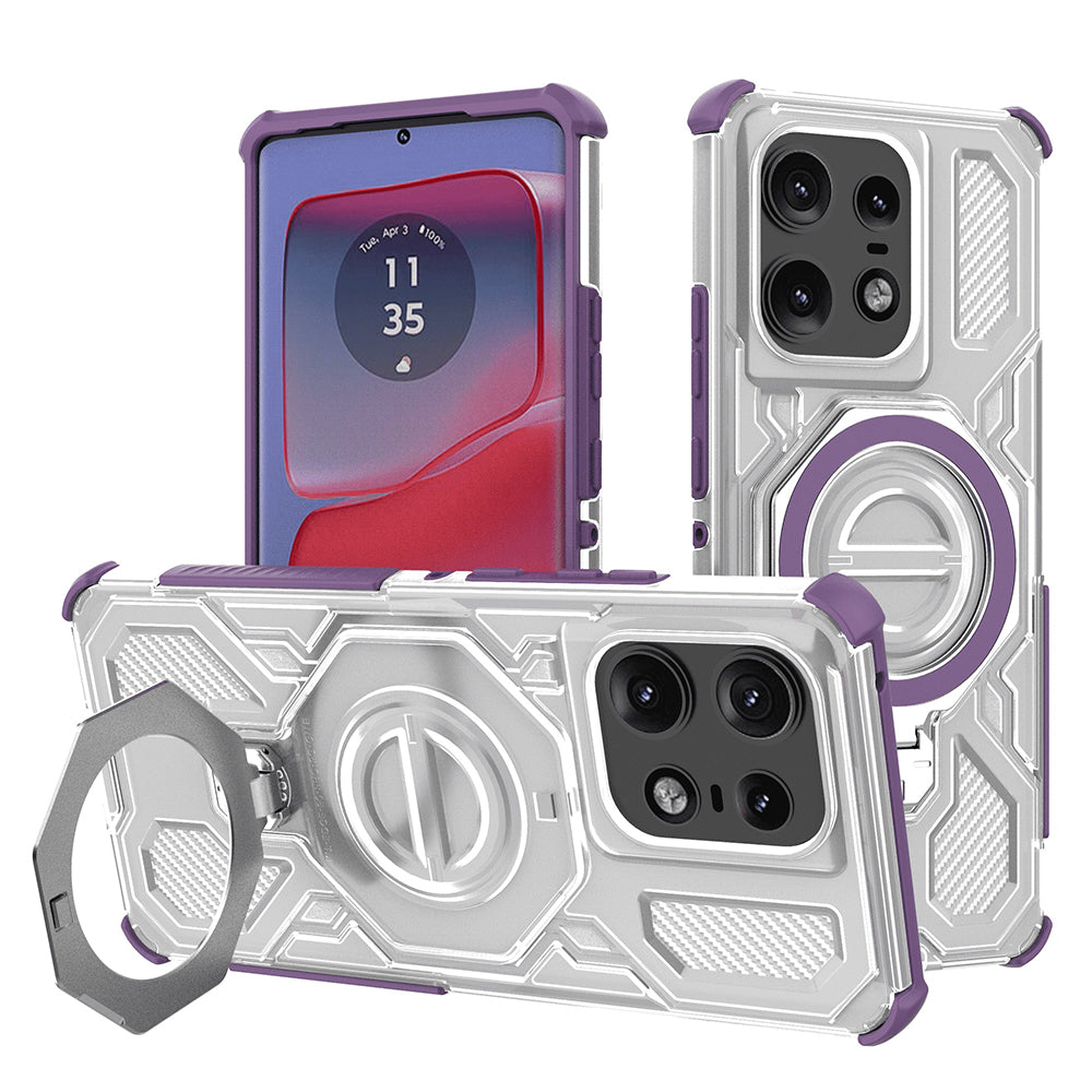 Techsuit - Carbon Shield PRO - Motorola Edge 50 Pro - Purple Transparent