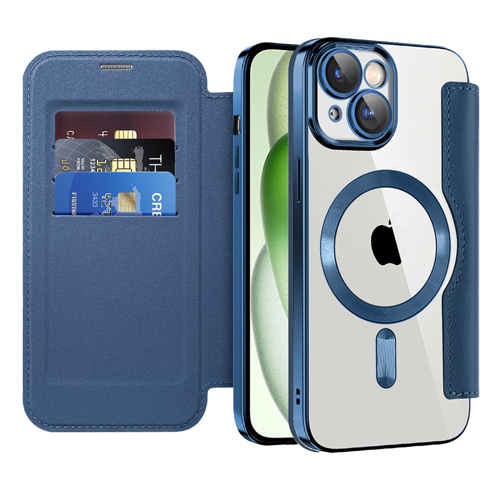 Techsuit - SmartMag Book Case - iPhone 15 Plus - Blue