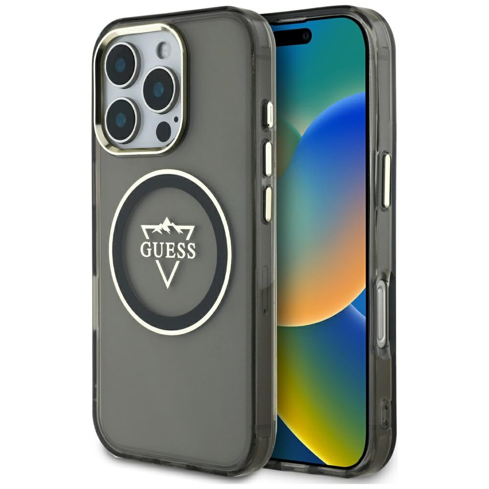 Guess - IML Metal Mountain Logo MagSafe (GUHMP16XHFGTMSLSK) - iPhone 16 Pro Max - Black