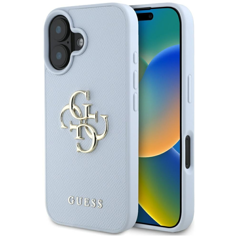 Guess - Hardcase Grained Big 4G Logo Small Classic Logo (GUHCP16SPGT4MBB) - iPhone 16 - Blue