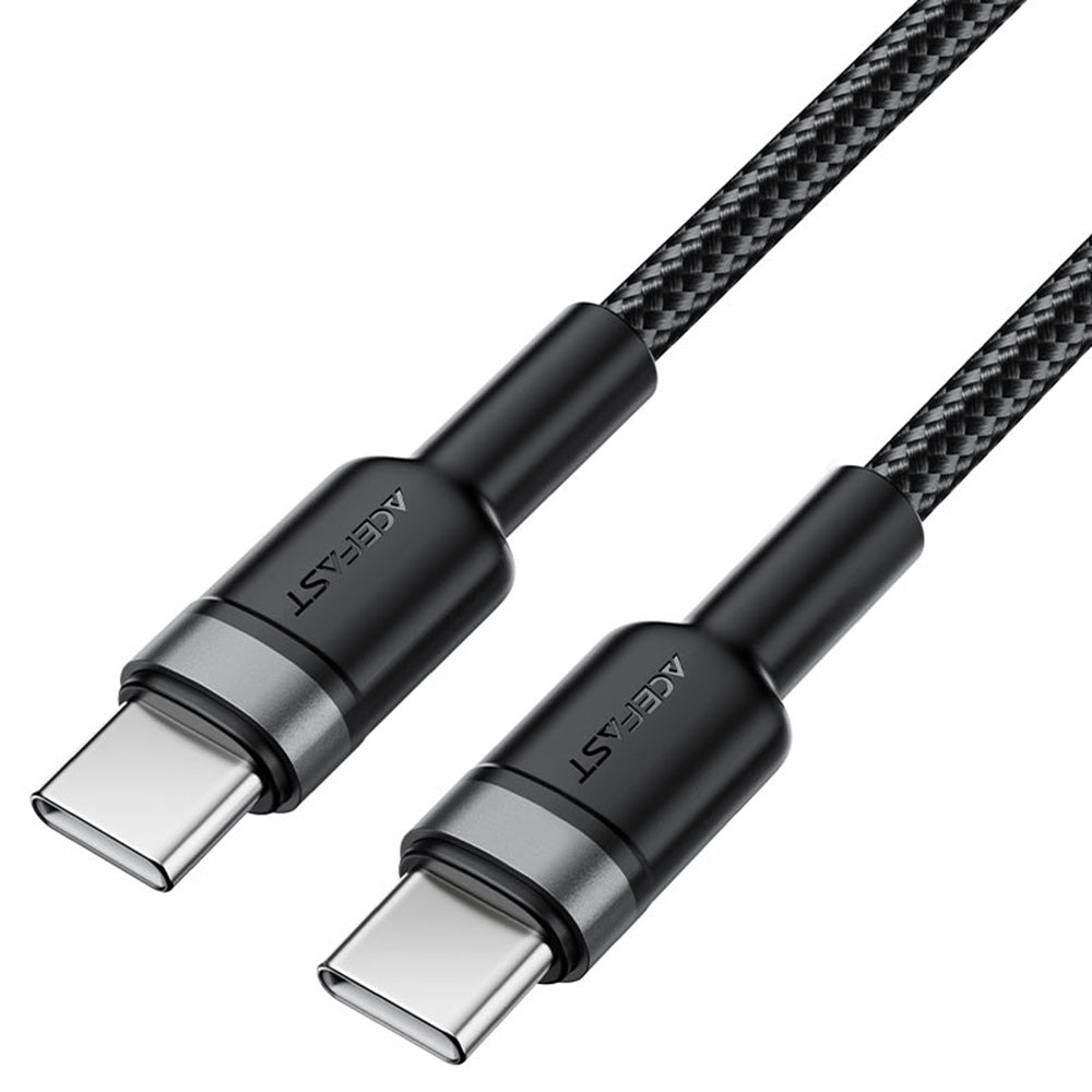 Acefast - Data Cable (C22-03) - Fast Charge, Type-C to Type-C, 60W, 3A, Nylon Braid, FCC, CE, RoHS, EAC, 1.2m - Black