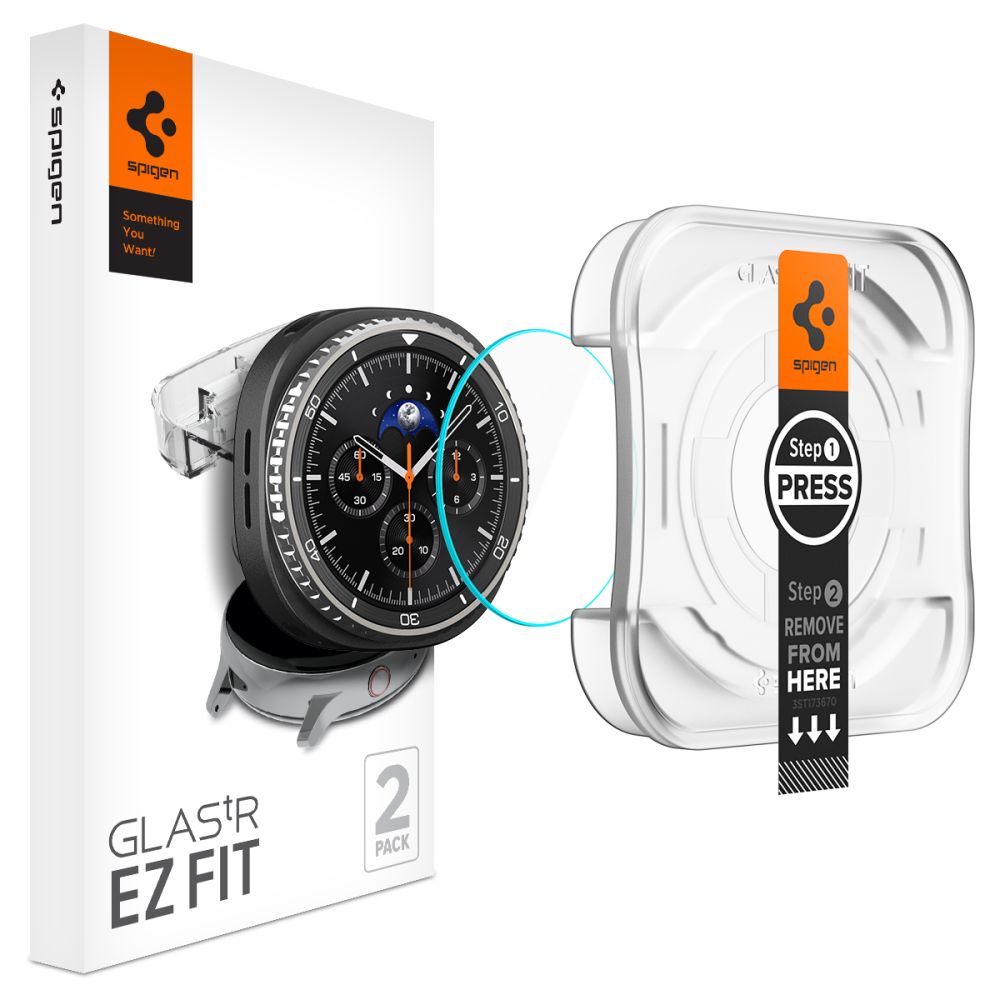 Spigen - Glas.tR EZ Fit (2 pack) - Samsung Galaxy Watch8 Classic - Clear