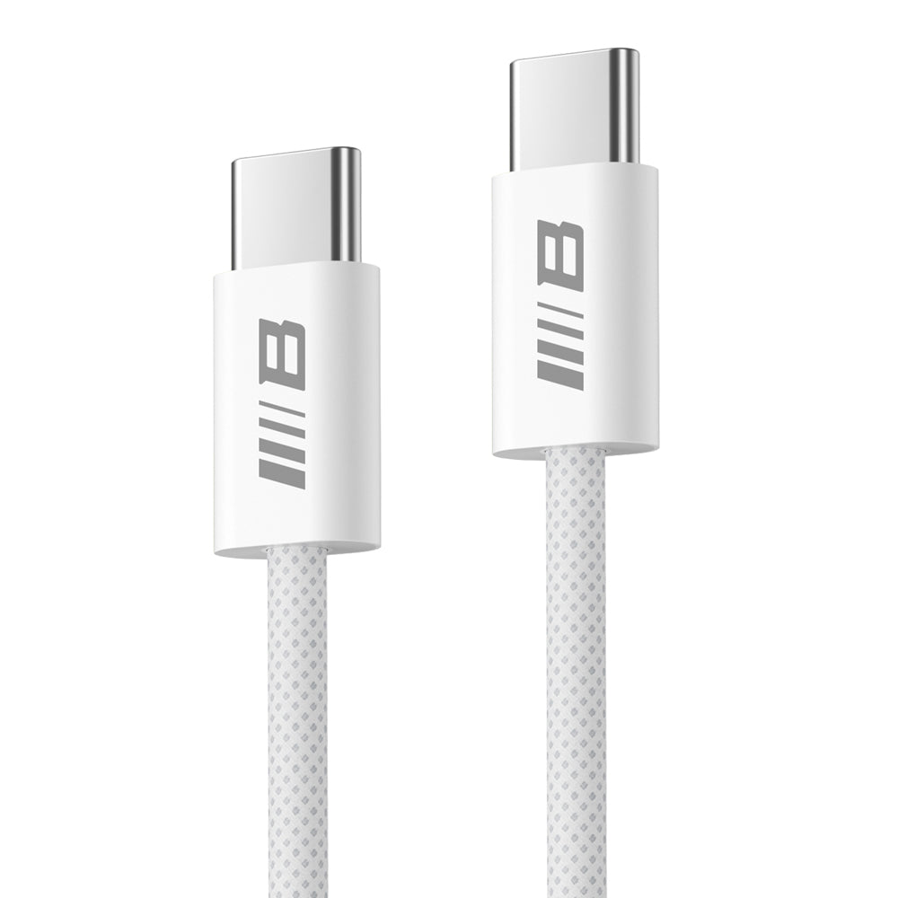 Blueo - Data Cable - Type-C to Type-C, Fast Charging, Braided, 2m - White