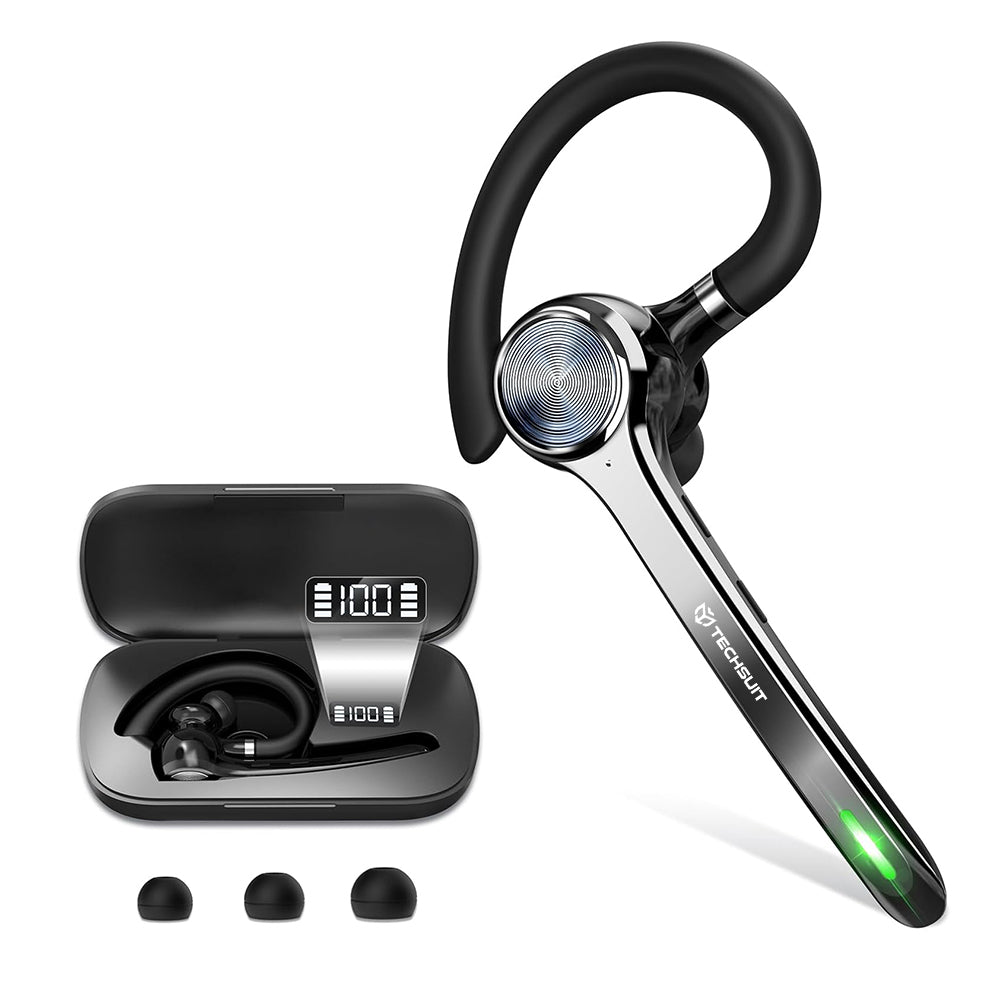 Techsuit - Premium Bluetooth Headset NeXound (G7) - HandsFree, ENC, LED, Bluetooth 5.1, Qualcomm, 500mAh, 72hrs - Black