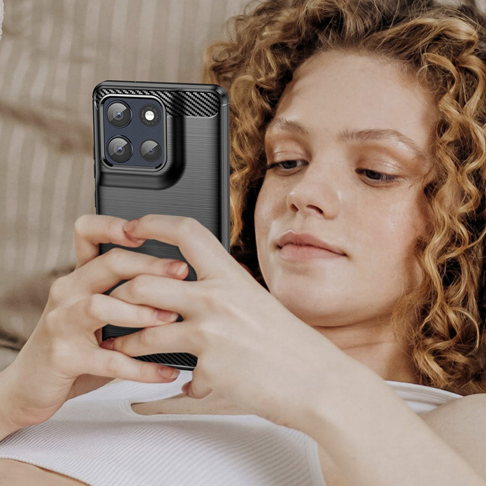 Techsuit - Carbon Silicone - Motorola Moto G86 - Black