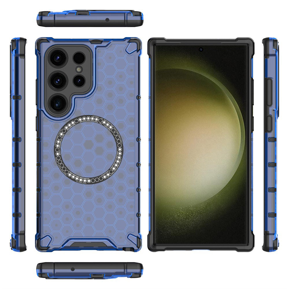 Techsuit - HoneyComb Shield MagSafe - Galaxy S24 Ultra - Blue