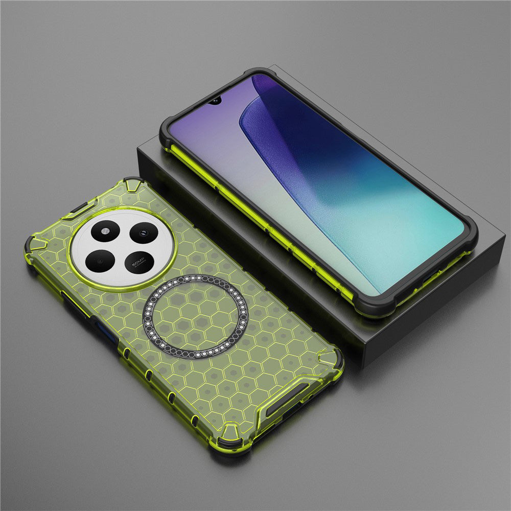 Techsuit - HoneyComb Shield MagSafe - Xiaomi Redmi 14C / Poco C75 - Lime Green