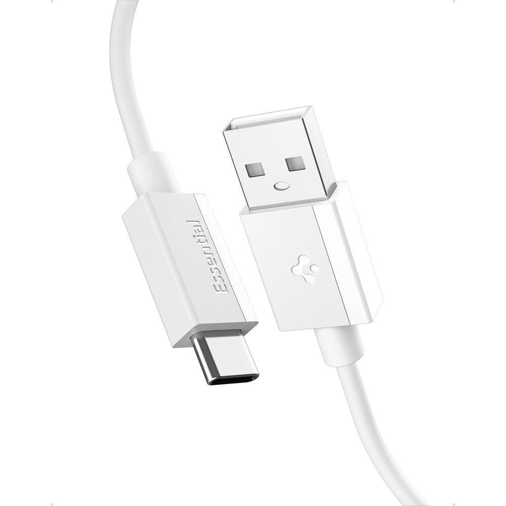 Spigen - Data Cable Essential (EB6020AC) - Fast Charging, USB to Type-C, 60W, 480Mbps, 2m - White