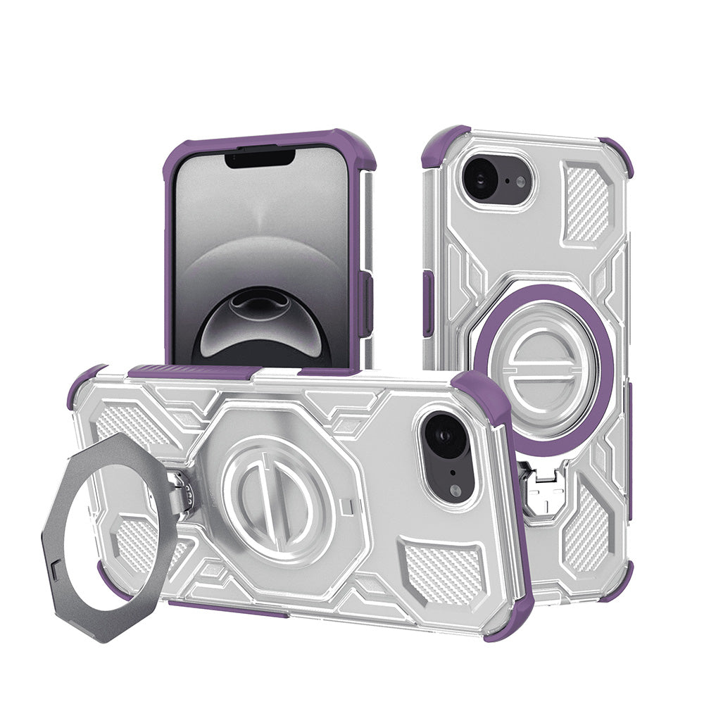 Techsuit - Carbon Shield PRO - iPhone 16e - Purple Transparent