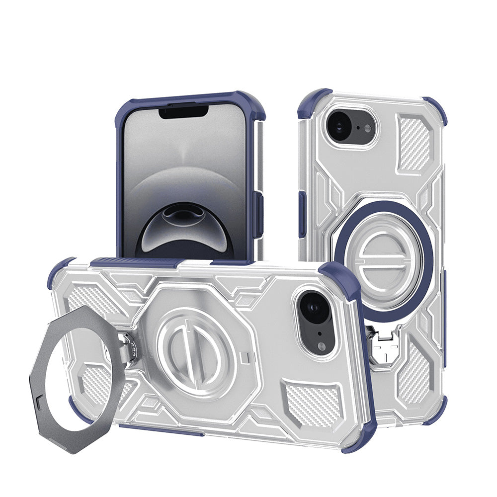 Techsuit - Carbon Shield PRO - iPhone 16e - Blue Transparent