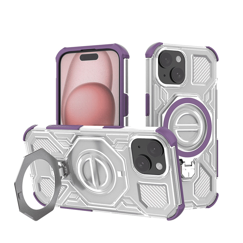 Techsuit - Carbon Shield PRO - iPhone 15 - Purple Transparent