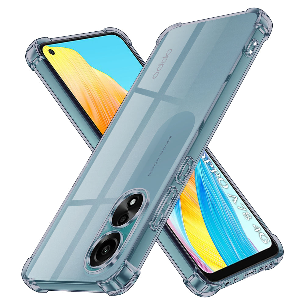 Techsuit - Shockproof Clear Silicone - Oppo A78 4G - Smoke Black