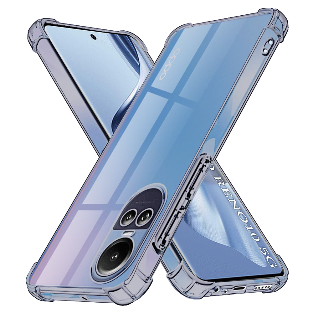 Techsuit - Shockproof Clear Silicone - Oppo Reno10 / Reno10 Pro - Smoke Black